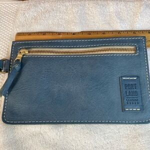 Portland Leather Goods Adriana Indigo Pouch Wristlet EUC